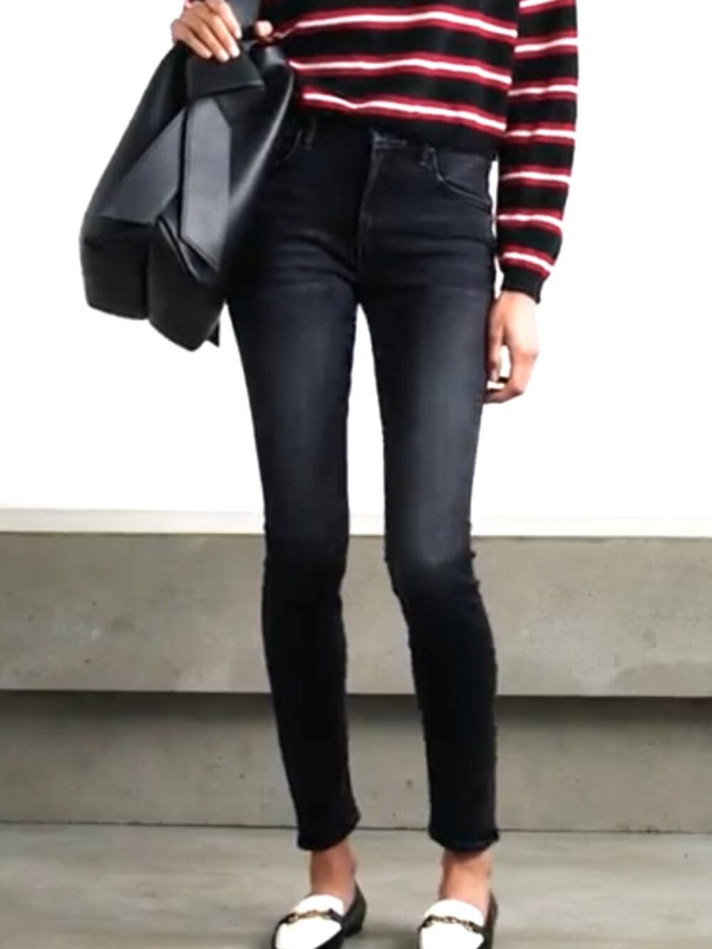 NEW MOTHER 'THE LOOKER NIGHT HAWK' MID-RISE BLACK SKINNY JEANS SIZE: 27